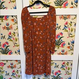 Maternity Wild Honey Terracotta Floral Dress